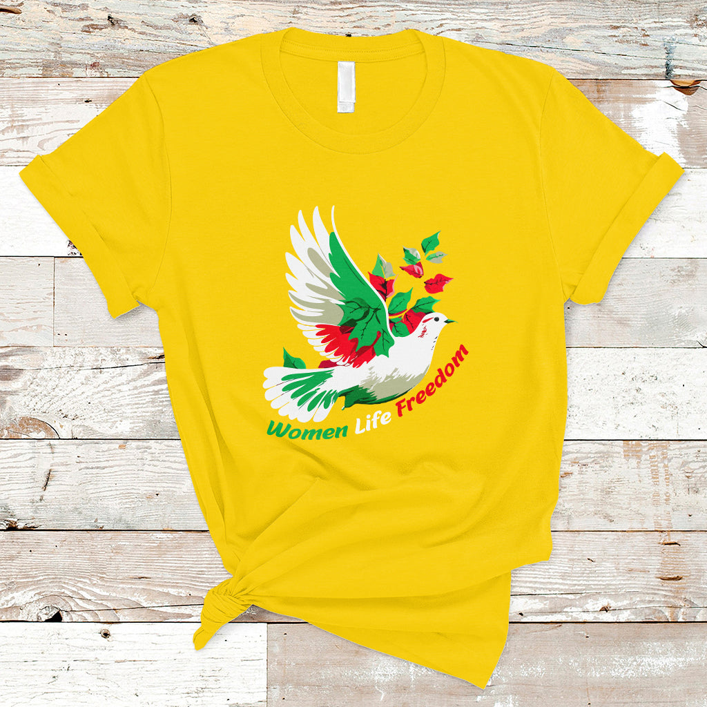 women-life-freedom-farsi-support-iran-pigeon-t-shirt