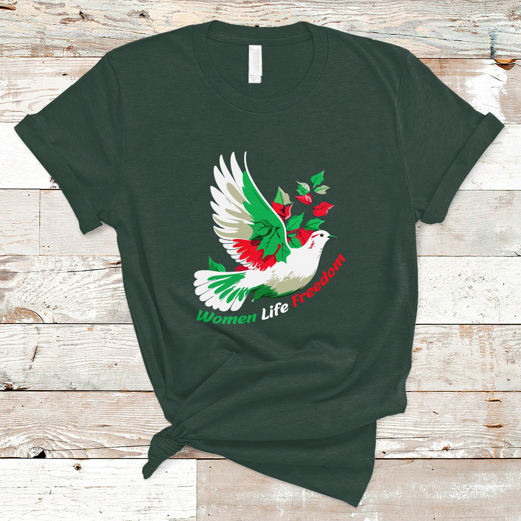 women-life-freedom-farsi-support-iran-pigeon-t-shirt