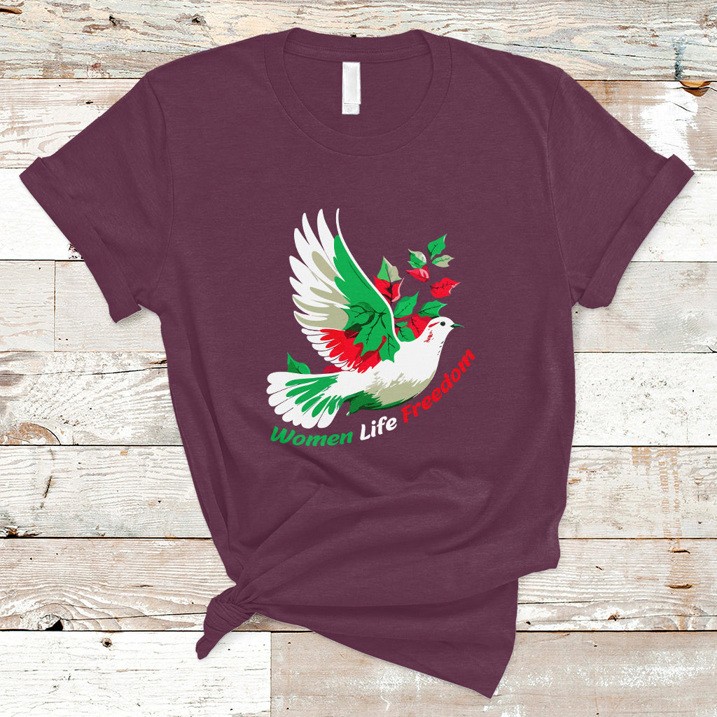 women-life-freedom-farsi-support-iran-pigeon-t-shirt