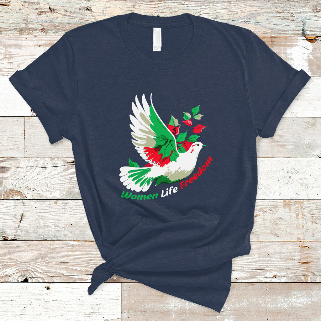 women-life-freedom-farsi-support-iran-pigeon-t-shirt