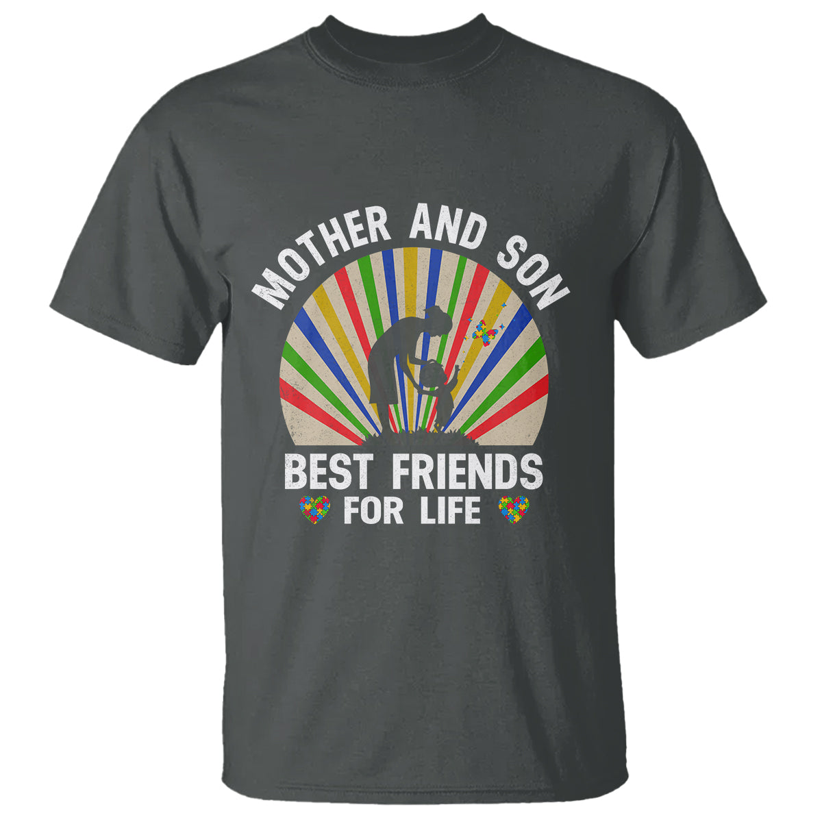 autism-mom-t-shirt-mother-and-son-best-friends-for-life-retro