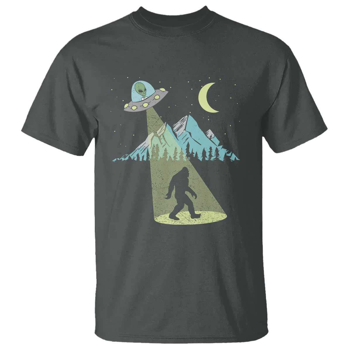 bigfoot-ufo-abduction-moon-mountain-alien-vintage-graphic-t-shirt