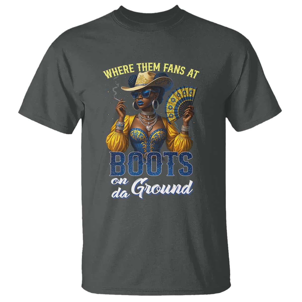 melanin-cowgirl-linedance-t-shirt-where-them-fans-at-boots-on-da-ground