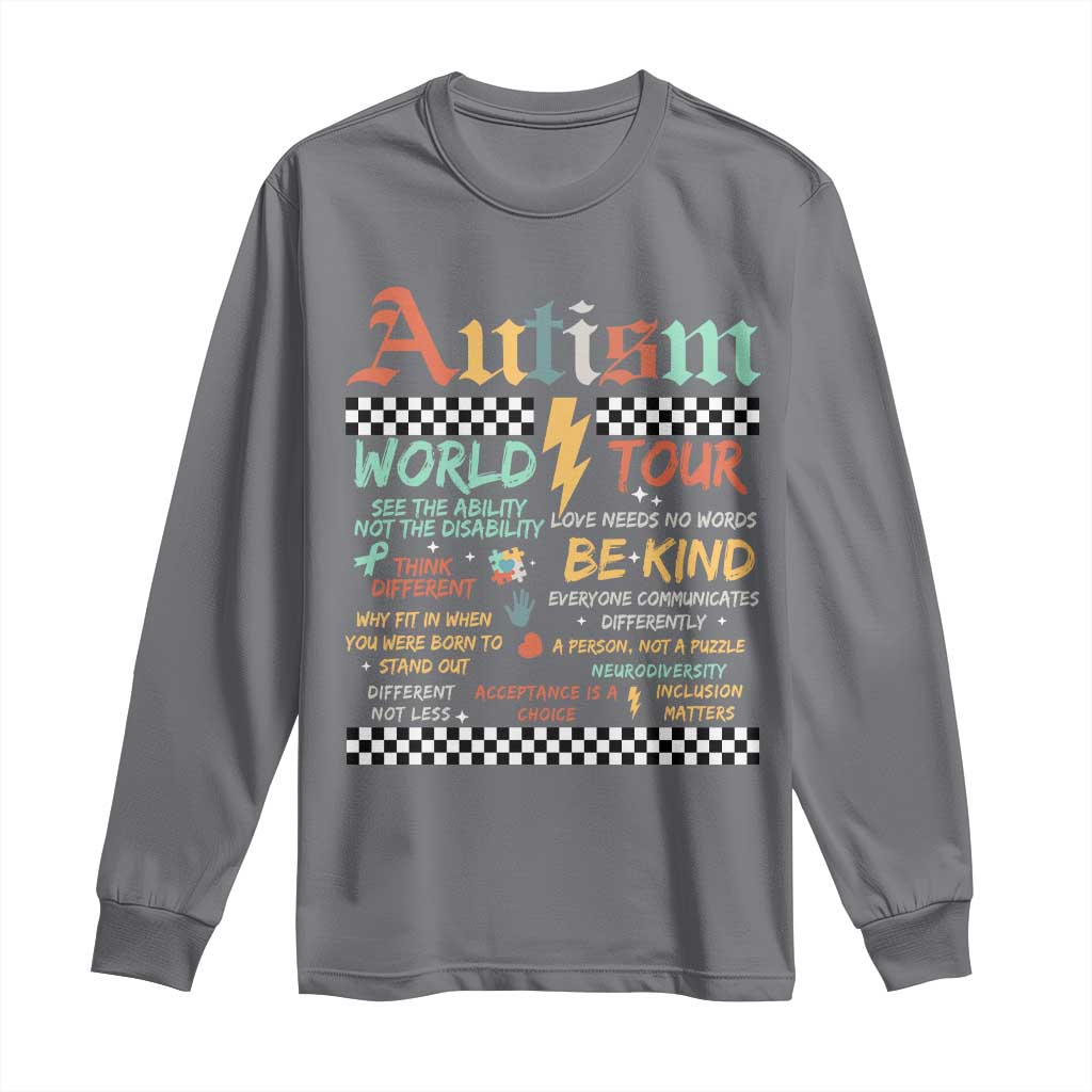 Funny Autism Acceptance Support Long Sleeve Shirt I Rock The Spectrum Tour