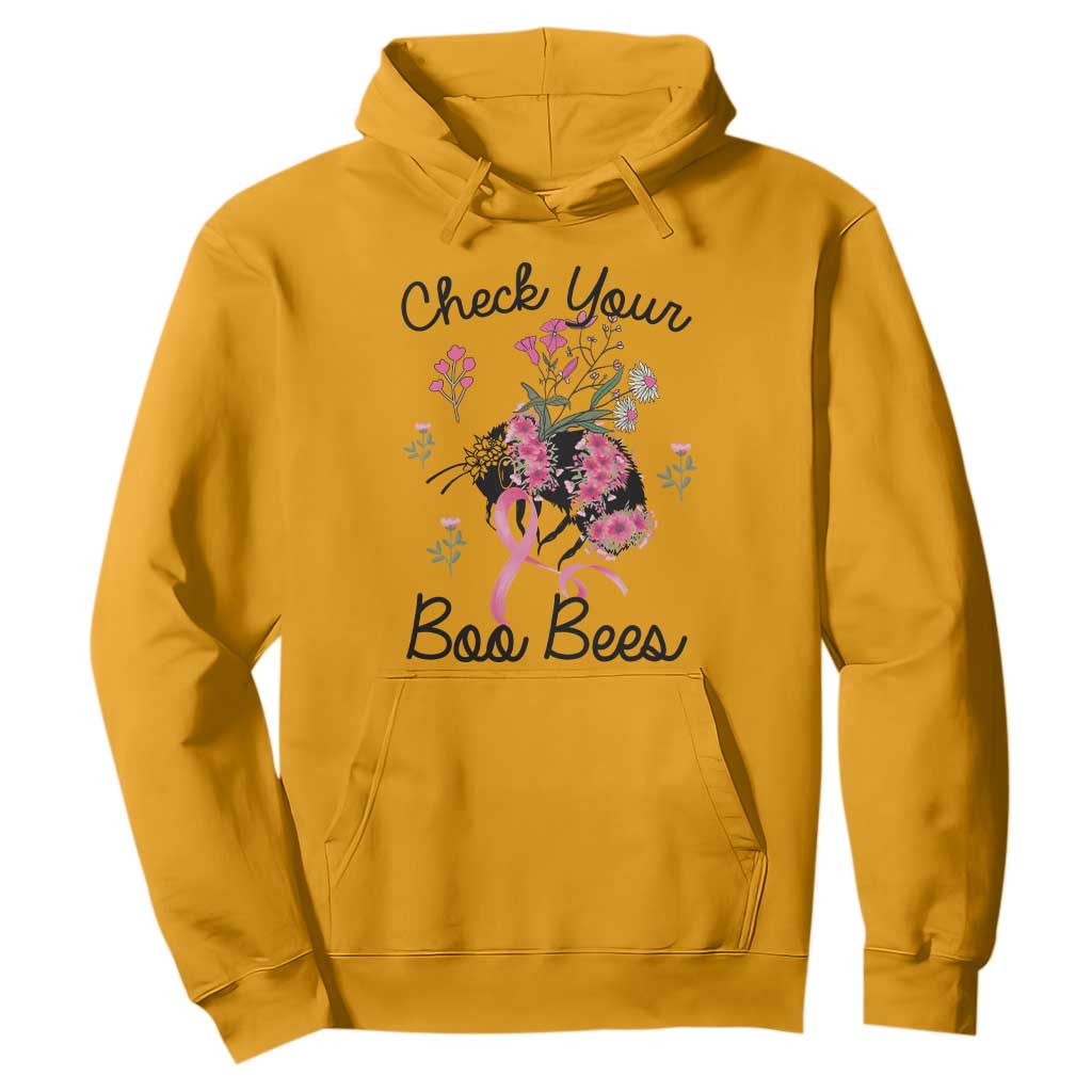 Breast Cancer Support Squad Hoodie Check Your Boo Bees Pink Ribbon