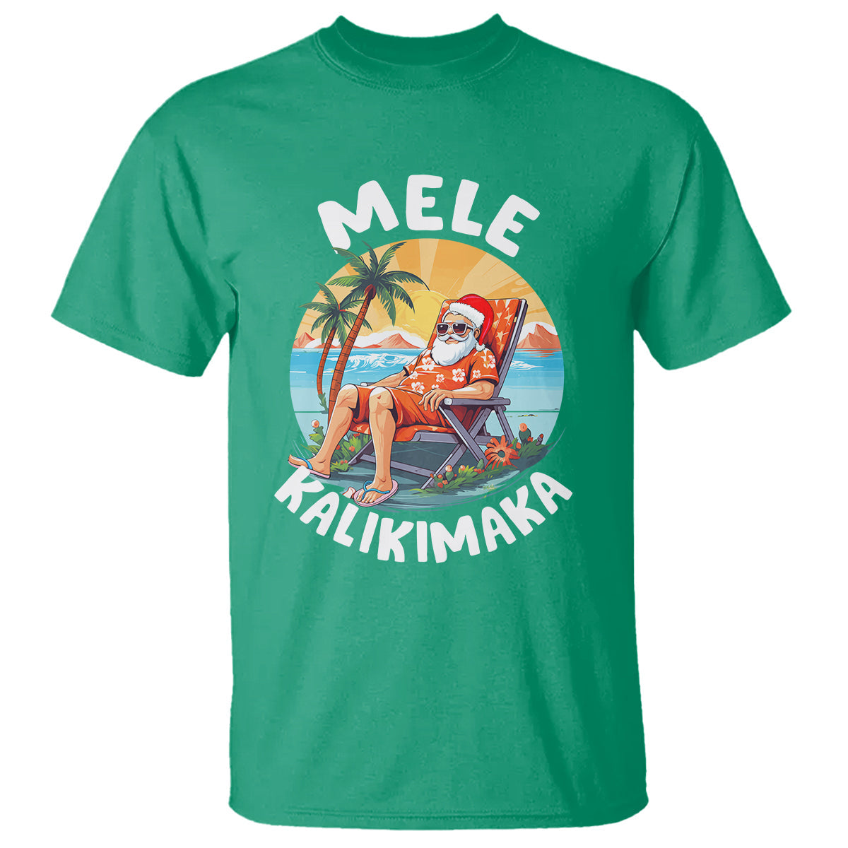 mele-kalikimaka-tropical-hawaiian-christmas-in-hawaii-sunbath-santa-t-shirt