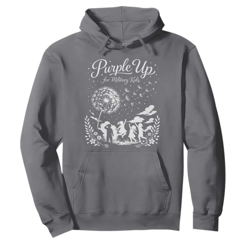 Purple Up For Military Kids Dandelion Inspirational Hoodie Month of the Military Child Brat Support
