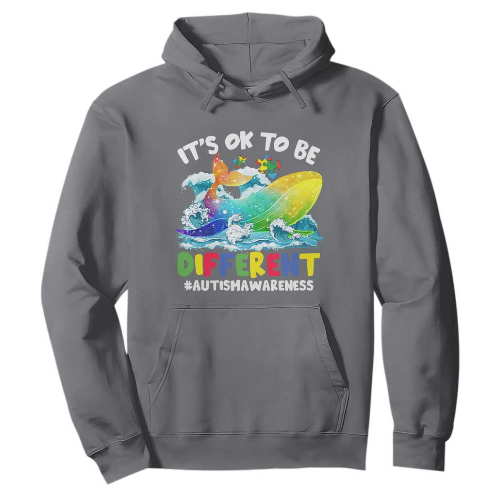Autism Acceptance Autistic Whale Hoodie It's Ok To Be Different Support Squad Mental Health