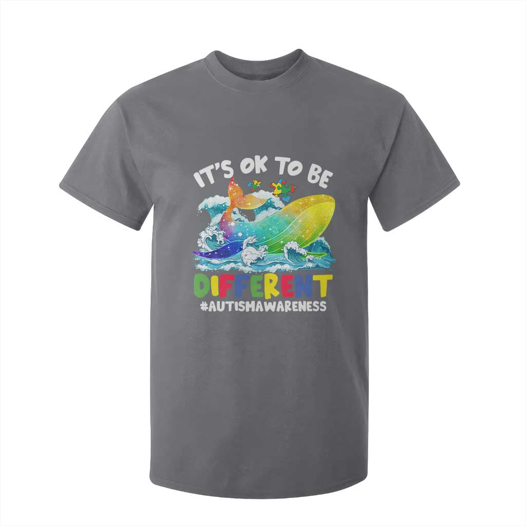 Autism Acceptance Autistic Whale T Shirt For Kid It's Ok To Be Different Support Squad Mental Health