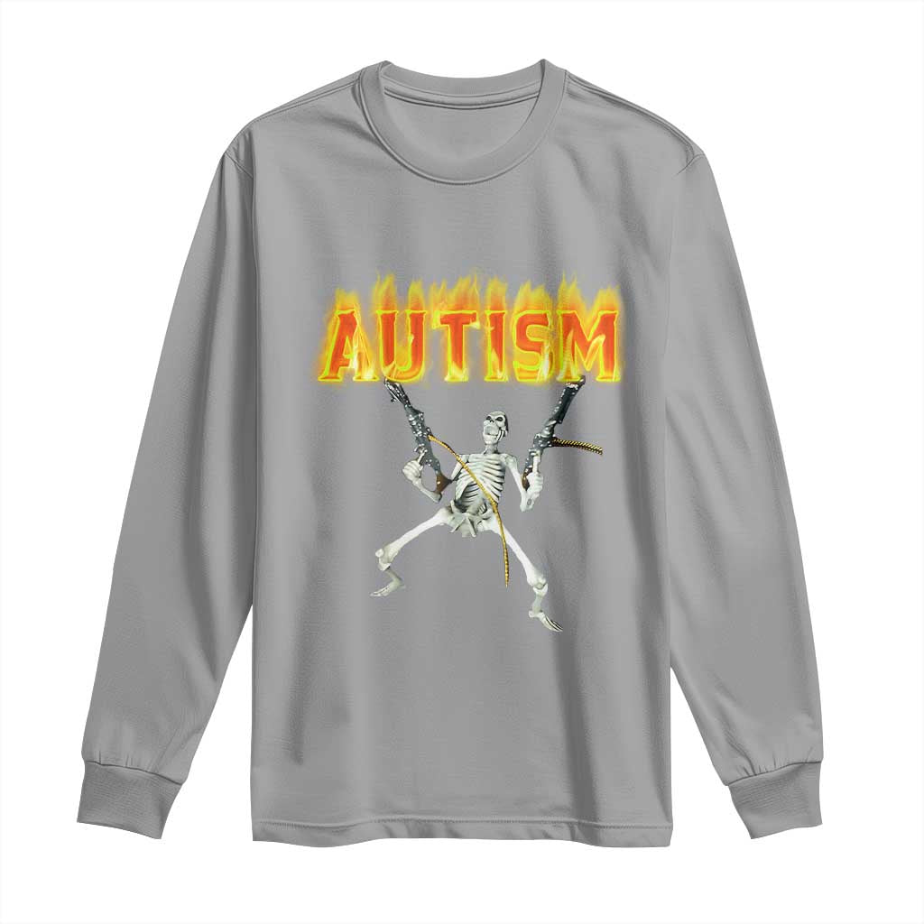 Autism Skeleton Long Sleeve Shirt Funny Oddly Specific Dank Meme