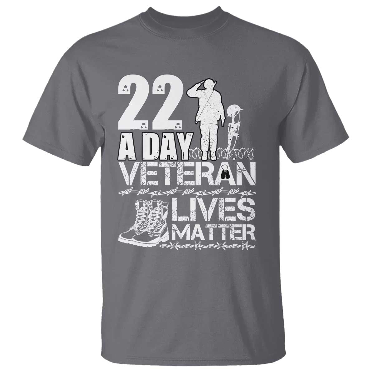 Veteran PTSD 22 Every Day T Shirt Lives Matter Suicide Prevention Support