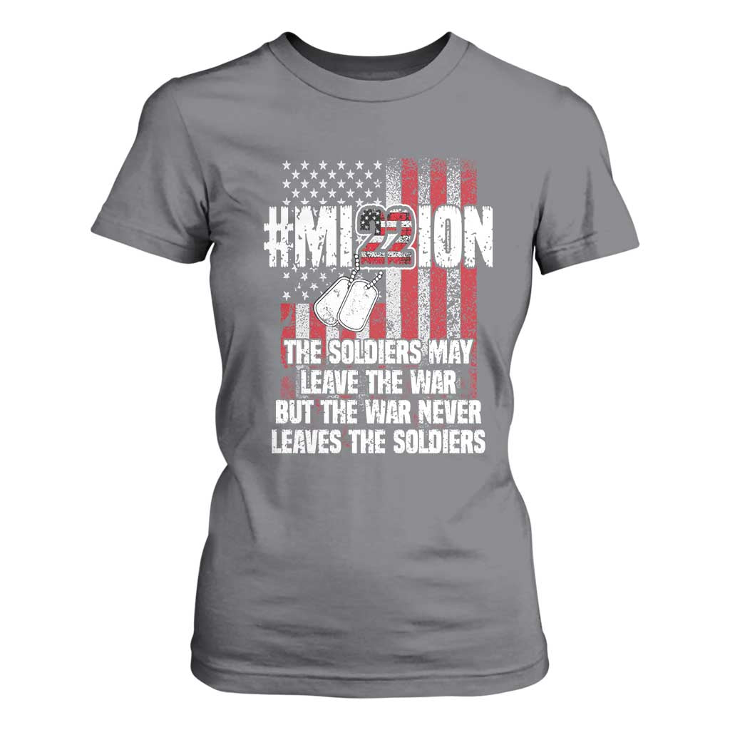 Veteran PTSD 22 Every Day T Shirt For Women Mission American Flag Suicide Prevention Support