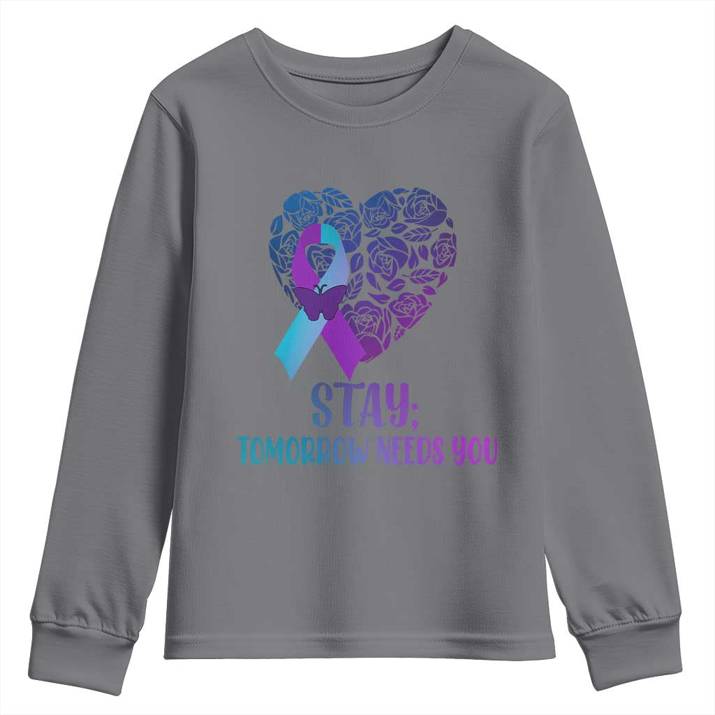 Suicide Prevention Support Youth Sweatshirt Stay Mental Health Semicolon