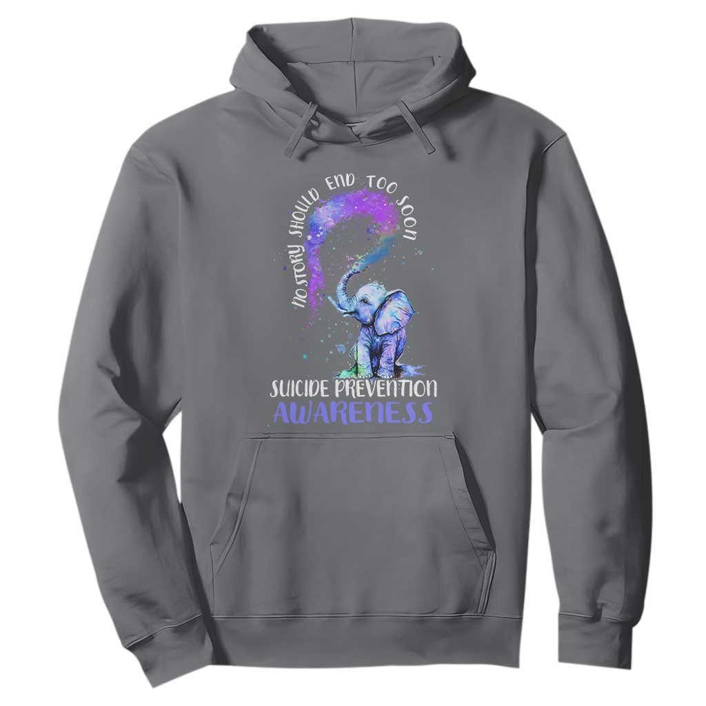 Suicide Prevention Support Hoodie No Story Should End Teal Purple Ribbon