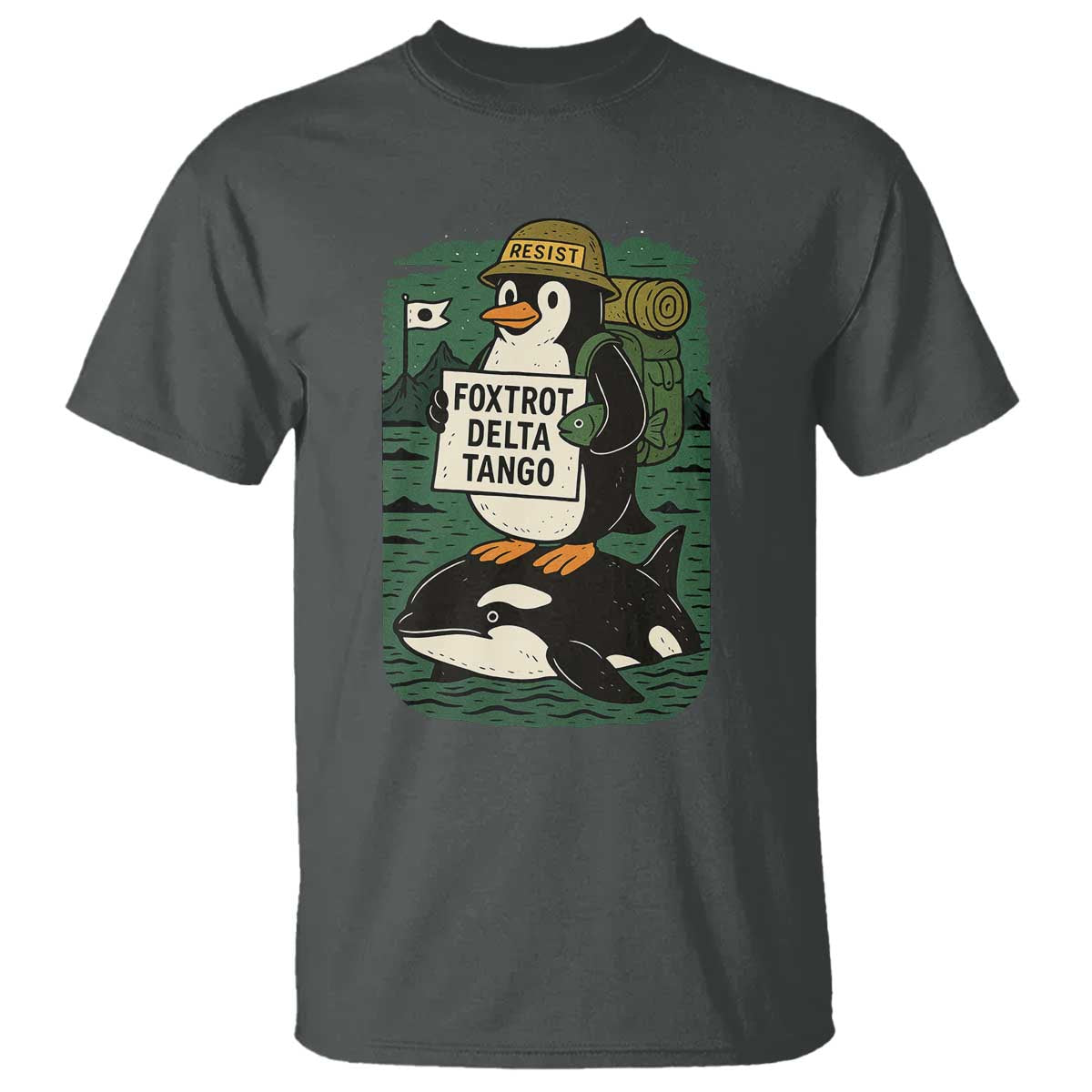 funny-penguin-resist-t-shirt-no-tarriffs-activism-graphic