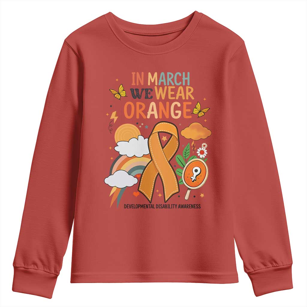 Developmental Disability Support Youth Sweatshirt In March We Wear Orange