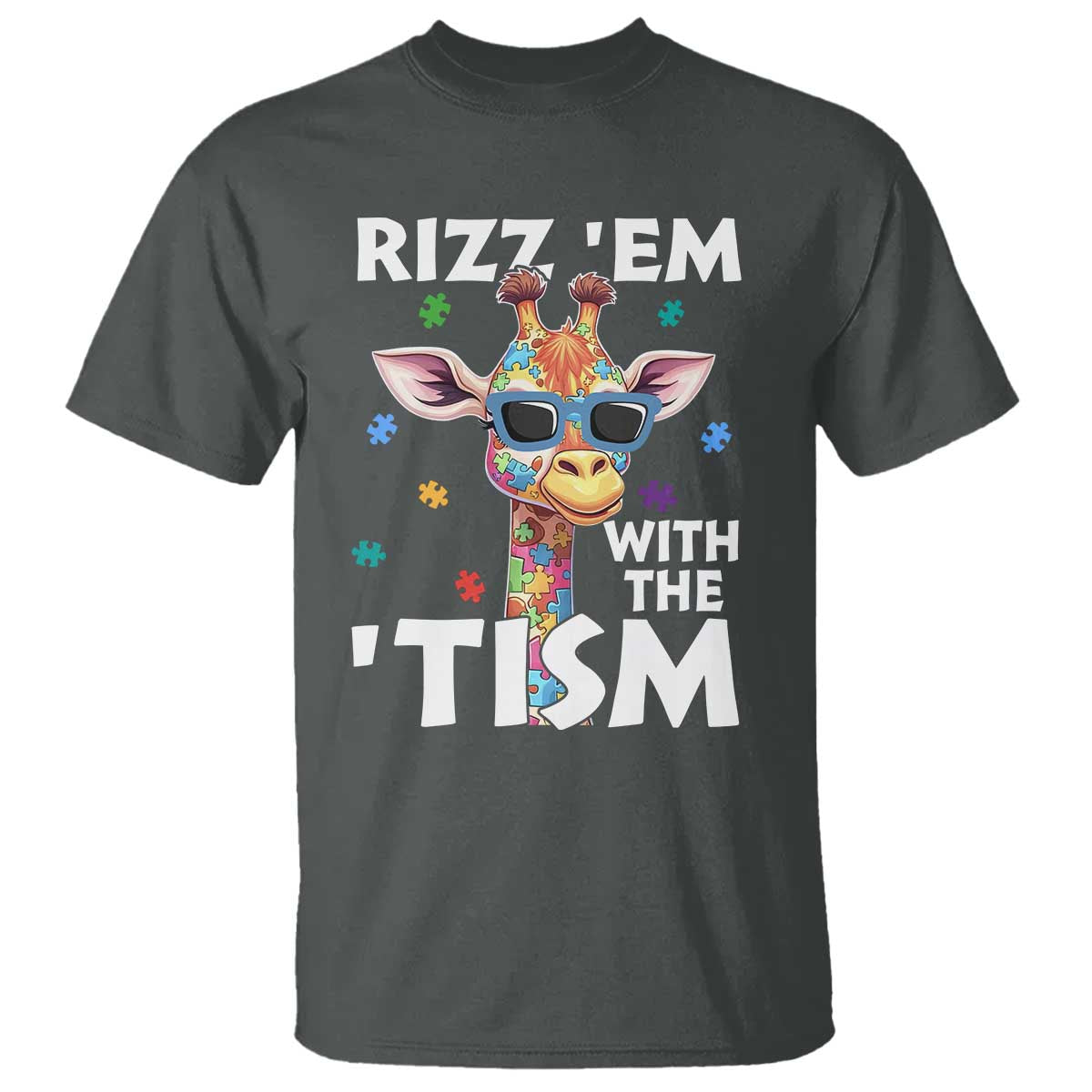 funny-autism-giraffe-t-shirt-rizz-em-with-the-tism