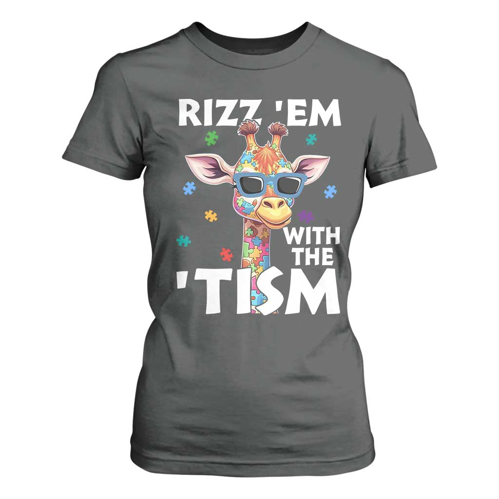 Funny Autism Giraffe T Shirt For Women Rizz Em With The Tism