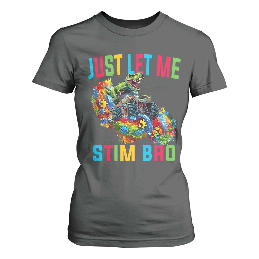 Autistic Dino Rex Driving Monster Truck T Shirt For Women Autism Is My Superpower