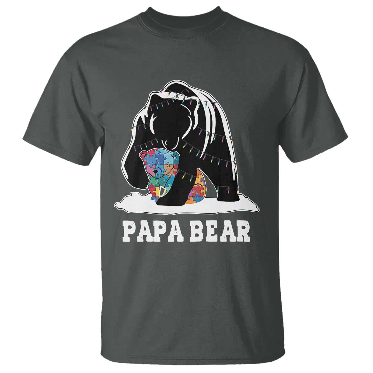 Autism Papa Bear T Shirt Support Autistic Matching Family Dad