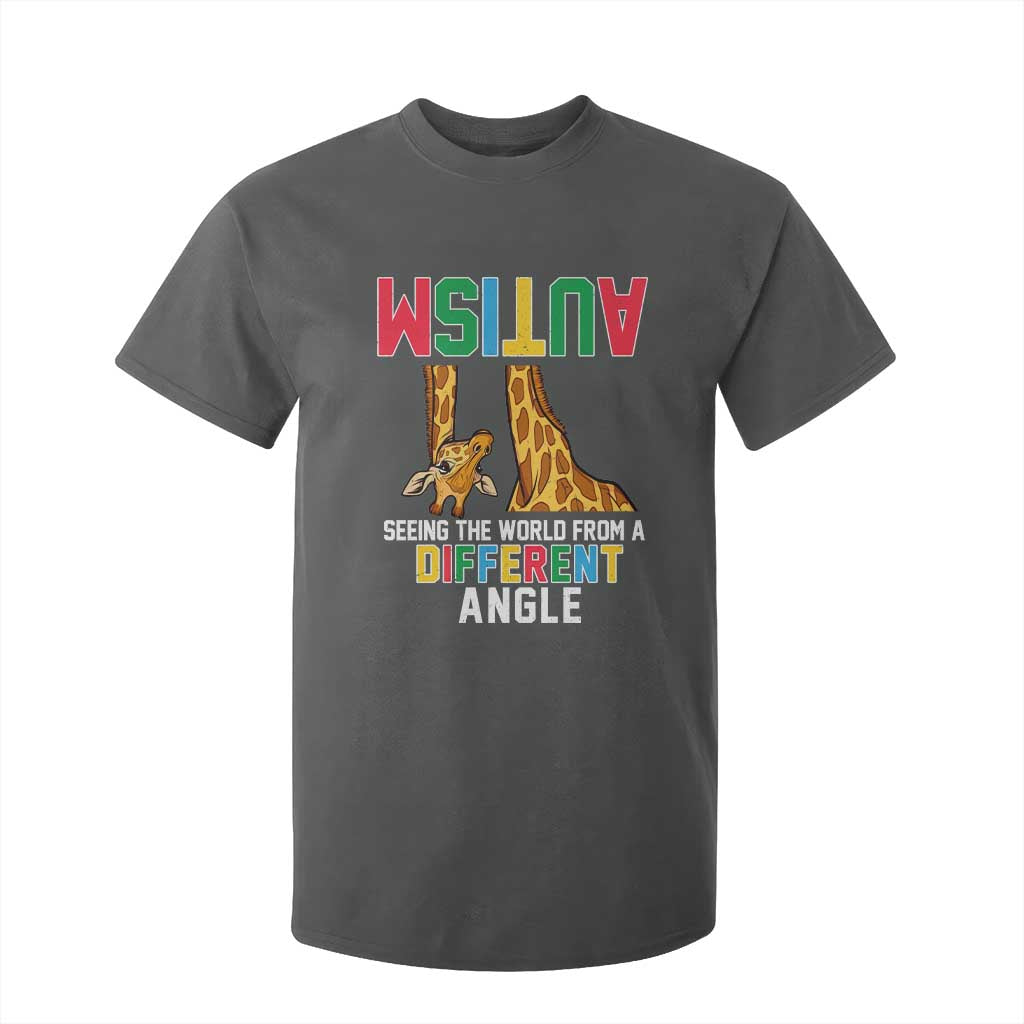 Giraffe Autism Support T Shirt For Kid Seeing World Different Angle