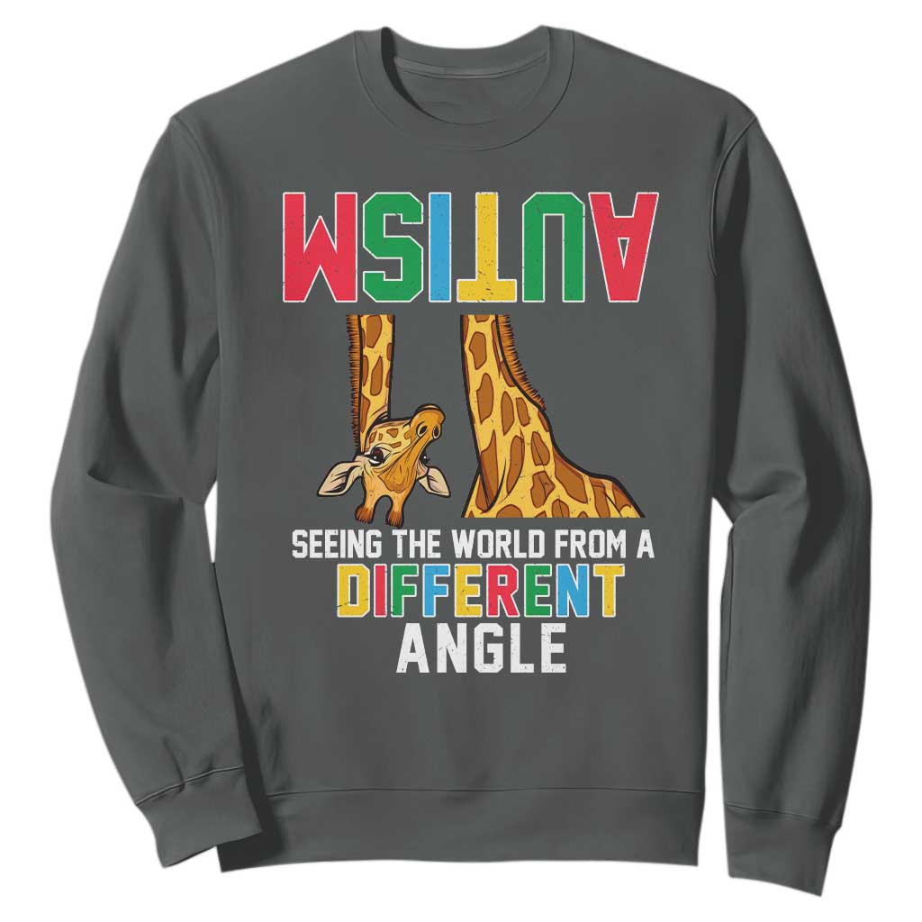 Giraffe Autism Support Sweatshirt Seeing World Different Angle