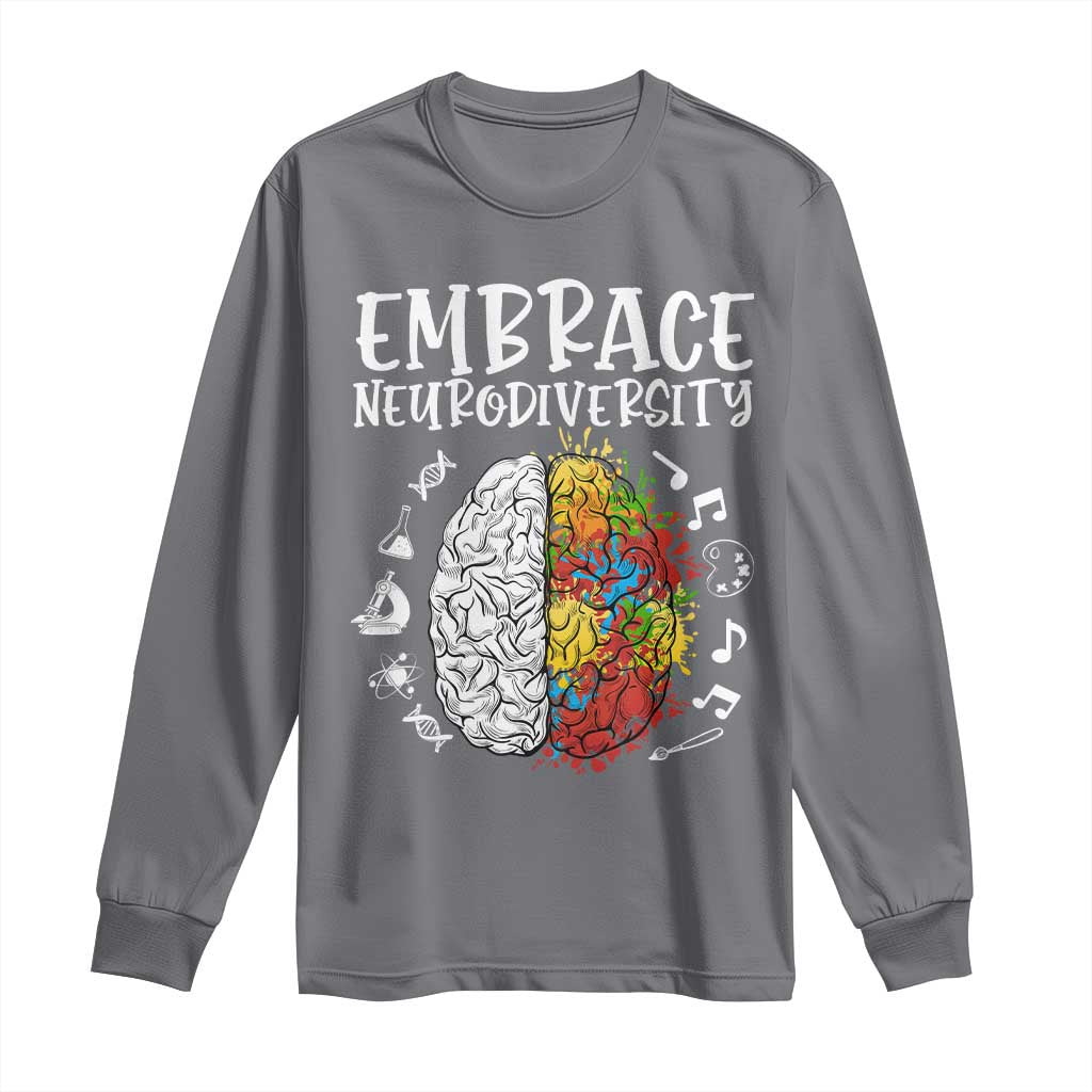 Embrace Neurodiversity Long Sleeve Shirt Autism ASD ADHD Acceptance Support Love