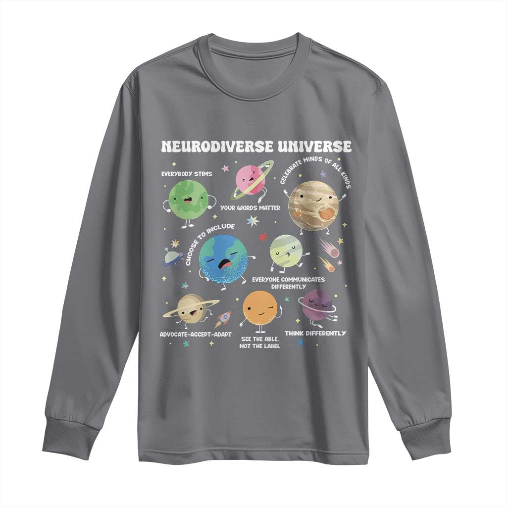 Neurodiverse Universe Long Sleeve Shirt Autism ASD ADHD Neurodiversity Sped Teacher