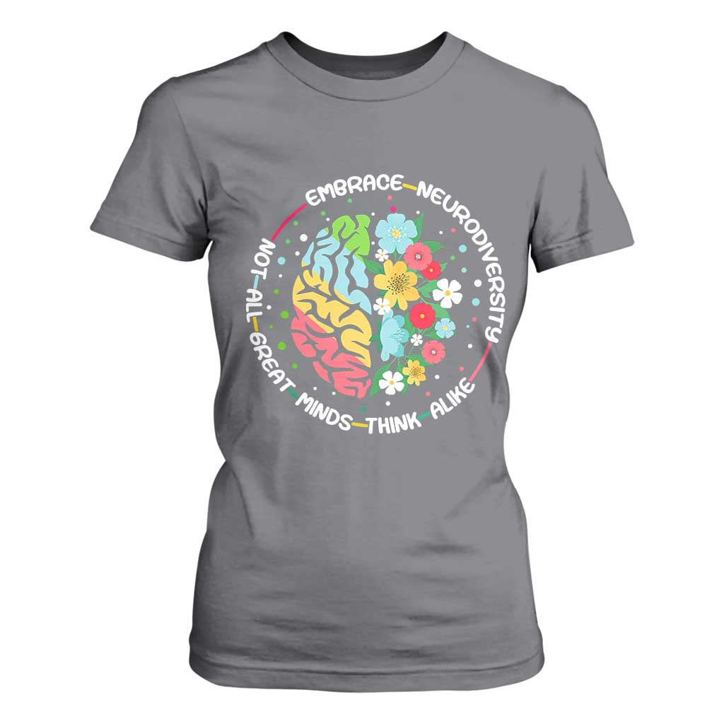 Embrace Neurodiversity T Shirt For Women Neurodiverse Brain Autism ADHD Autistic
