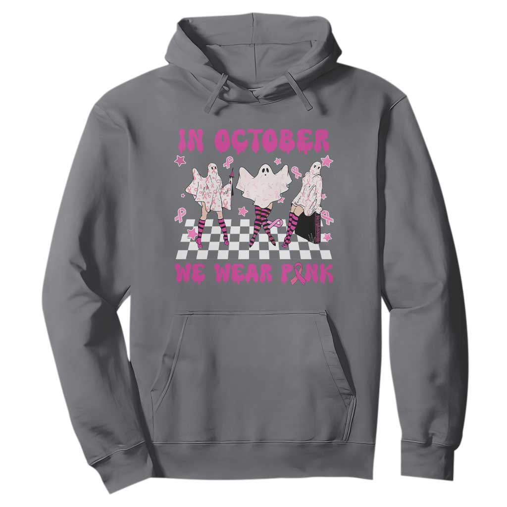 Breast Cancer Boo Sheet Support Squad Hoodie In October We Wear Pink Halloween Ghost Pink Ribbon