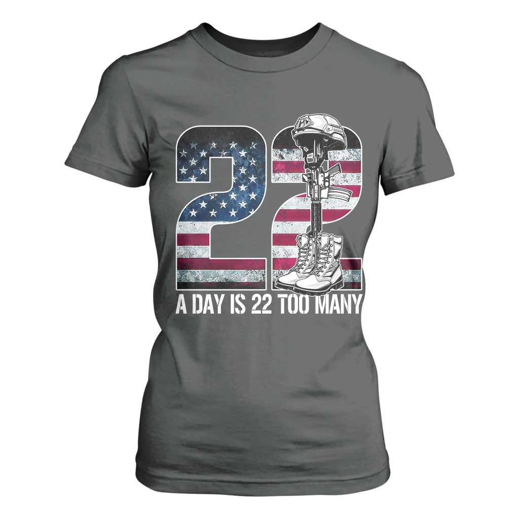 Veteran Suicide Prevention Support T Shirt For Women 22 A Day is 22 Too Many Veteran Lives Matter