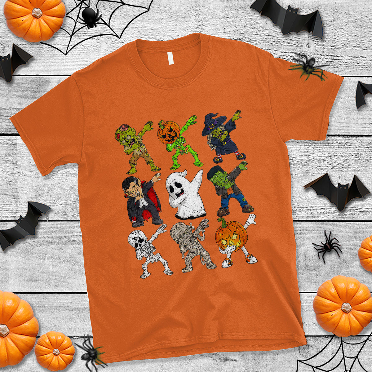halloween-costume-t-shirt-spooky-dabbing-skeleton-zombie-scary-pumpkin