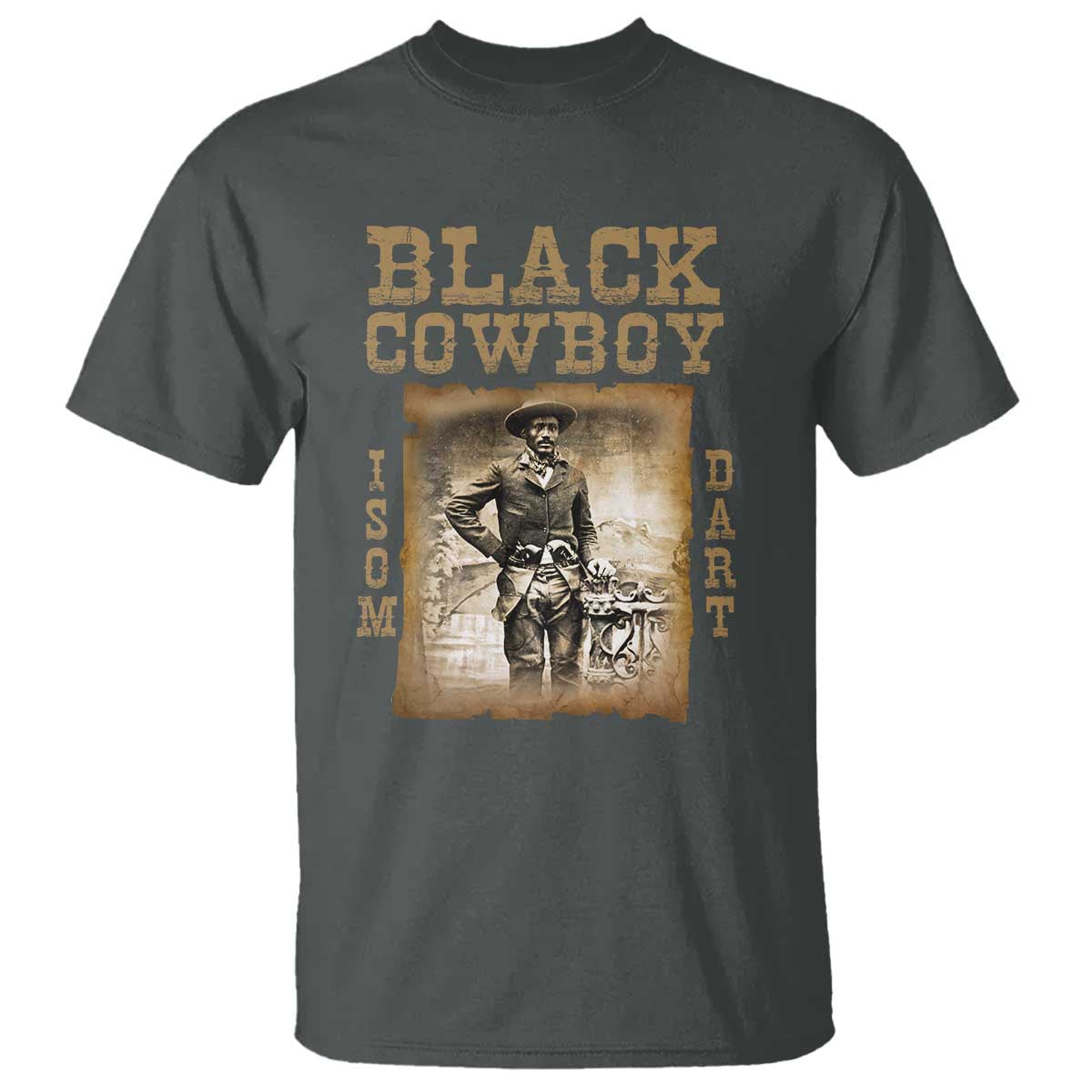 isom-dart-t-shirt-black-cowboy-western-legend-vintage
