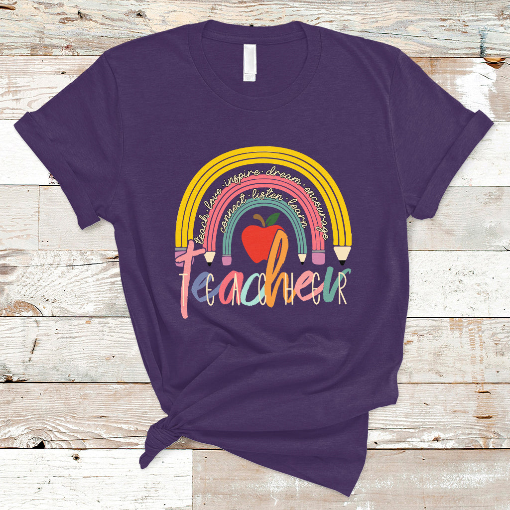 teacher-t-shirt-teacher-teach-love-inspire-rainbow-pencil-back-to-school-t-shirt-inspirational-teacher-shirt-funny-teacher-life