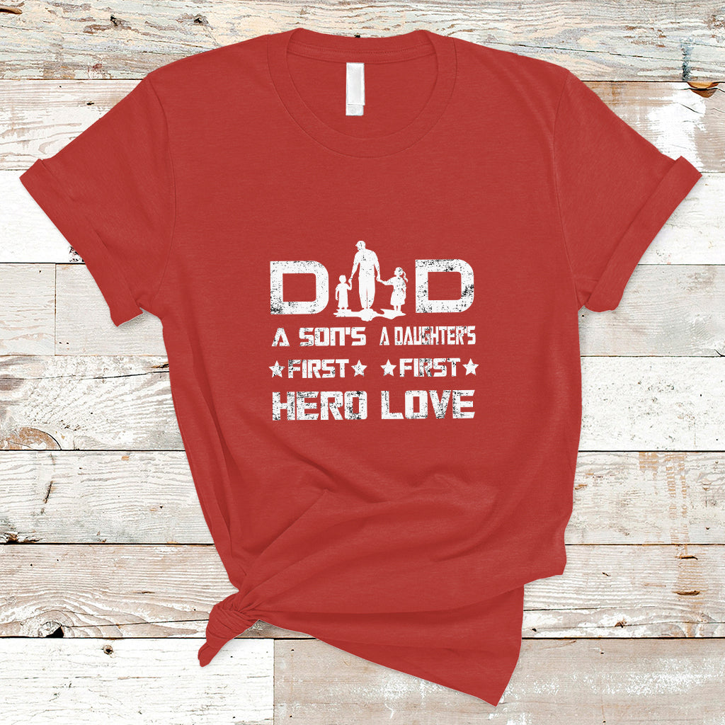 fathers-day-t-shirt-proud-dad-of-two-a-sons-first-hero-a-daughters-first-love-best-fathers-day-gift-from-son-and-daughter