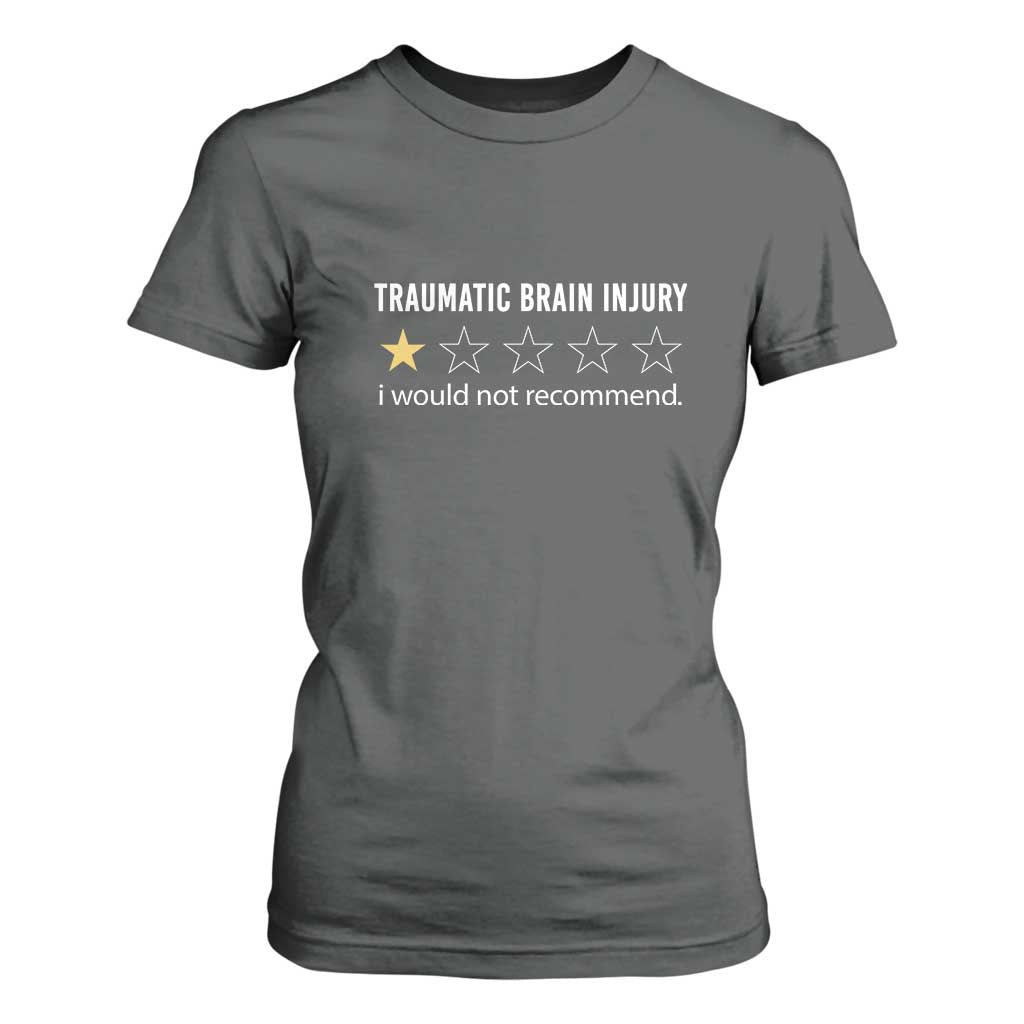 Traumatic Brain Injury Support T Shirt For Women I Would Not Recommend TBI Warrior