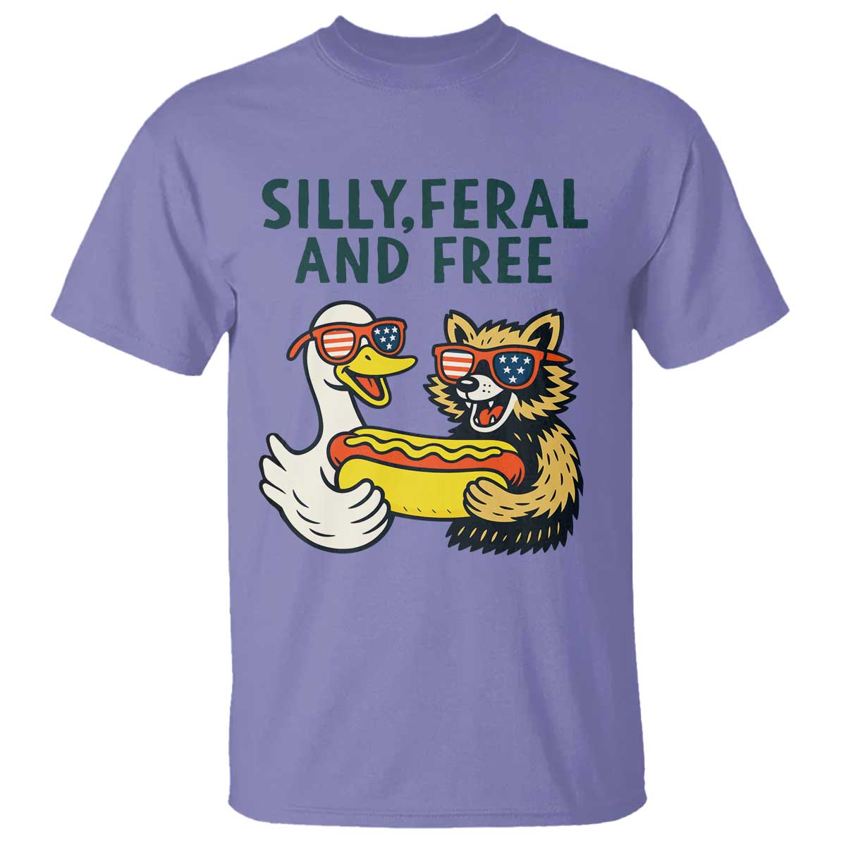 silly-feral-and-free-t-shirt-funny-goose-and-raccoon-4th-of-july-patriotic