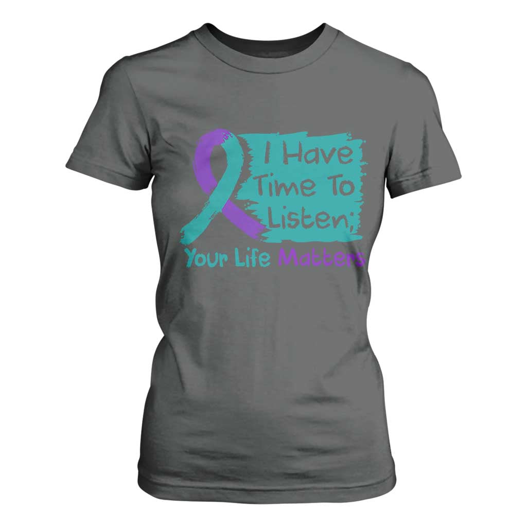 Choose To Keep Going Semicolon Flower Graphic T Shirt For Women Suicide Prevention Mental Health Support