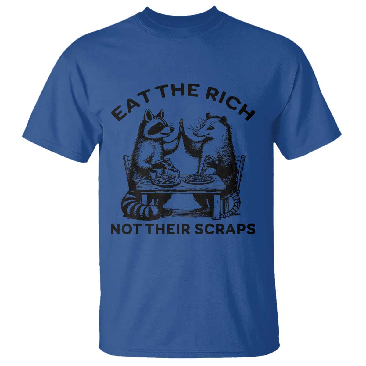 funny-raccoon-possum-meme-t-shirt-eat-the-rich-not-their-scraps-sarcasm-retro-minimalist