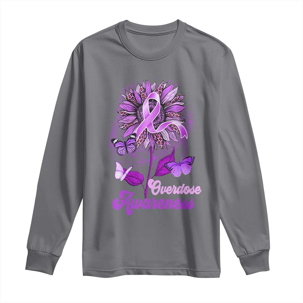 Purple Sunflower Overdose Prevention Support Squad Long Sleeve Shirt