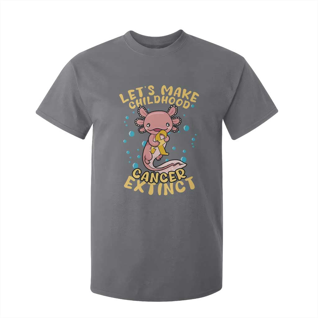 Childhood Cancer Warrior Support T Shirt For Kid Make Extinct Axolotl Pediatric Cancer