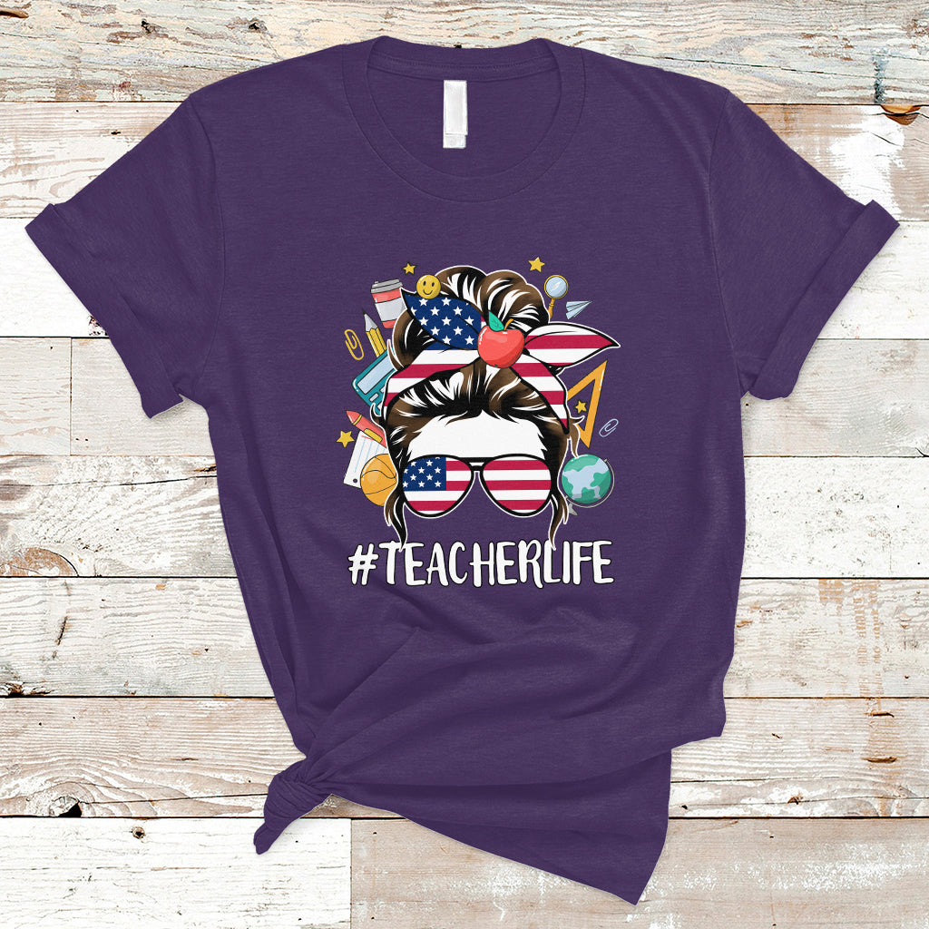 teacher-t-shirt-teacher-life-messy-bun-first-day-of-school-american-teacher-t-shirt-back-to-school-shirt-gift-for-teacher-teaching