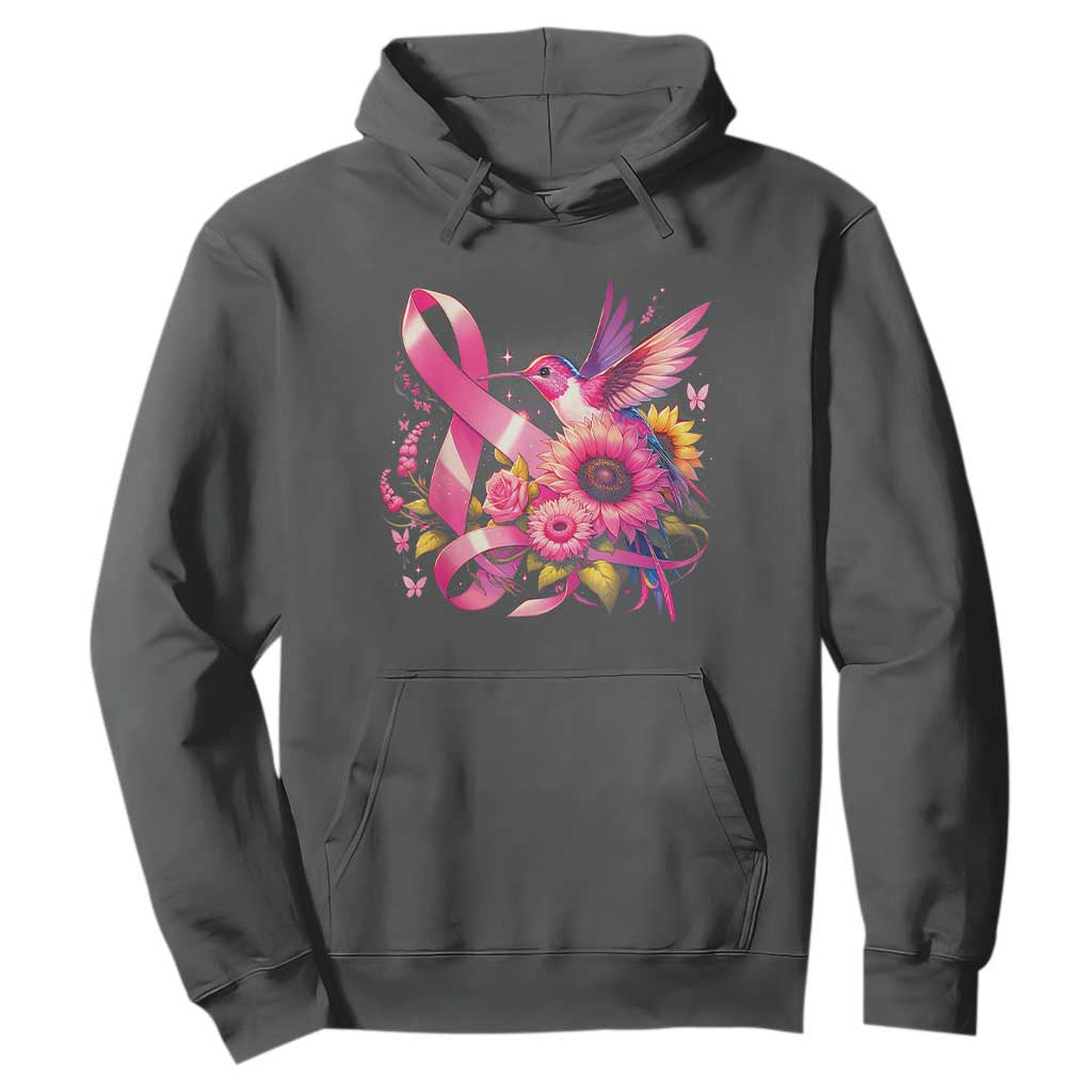 Breast Cancer Support Hoodie Hummingbird Pink Ribbon Warrior