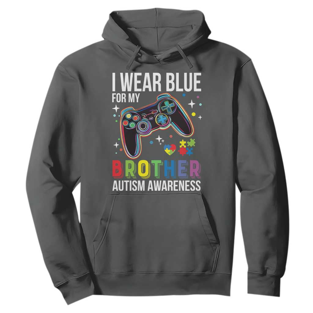 Autism Autistic Gamer Warrior Hoodie I Wear Blue for My Brother Video Game Family Support