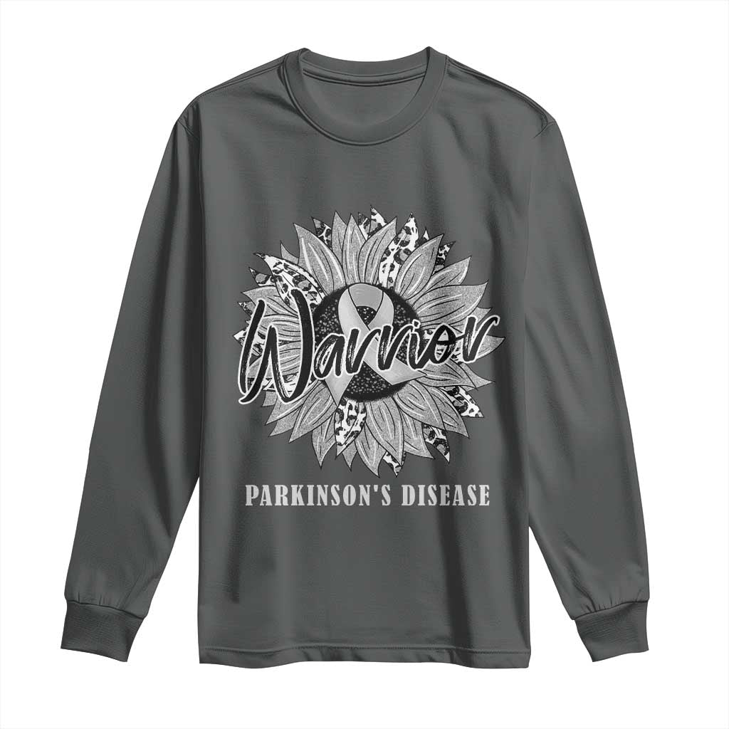 Parkinson's Warrior Long Sleeve Shirt Silver Ribbon Sunflower Support Support