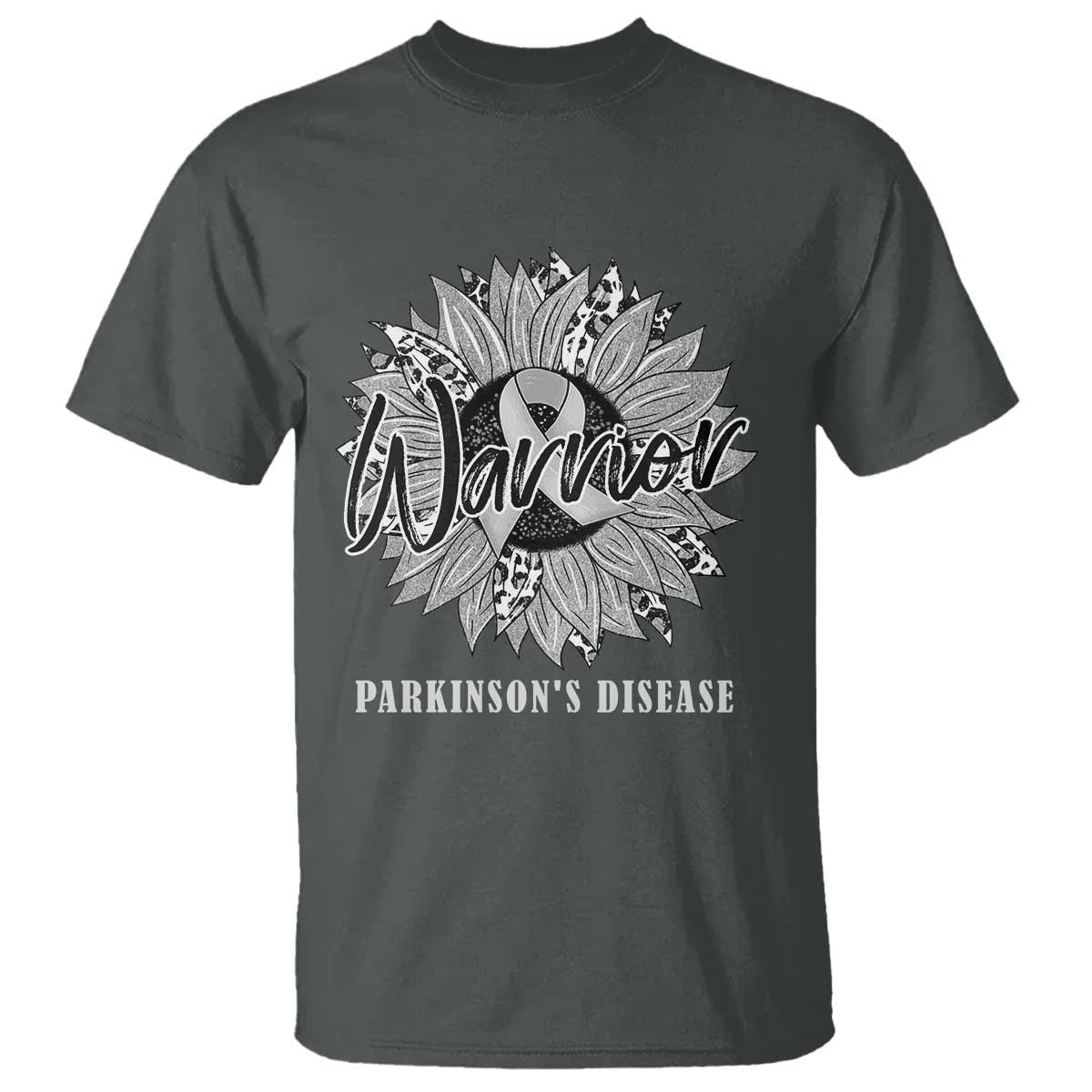 Parkinson's Warrior T Shirt Silver Ribbon Sunflower Support Support