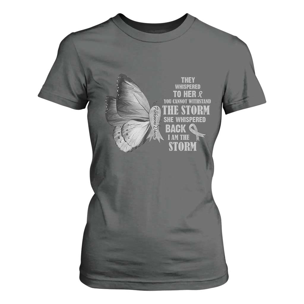 Parkinson's Support Squad T Shirt For Women She Whispered Back I Am The Storm