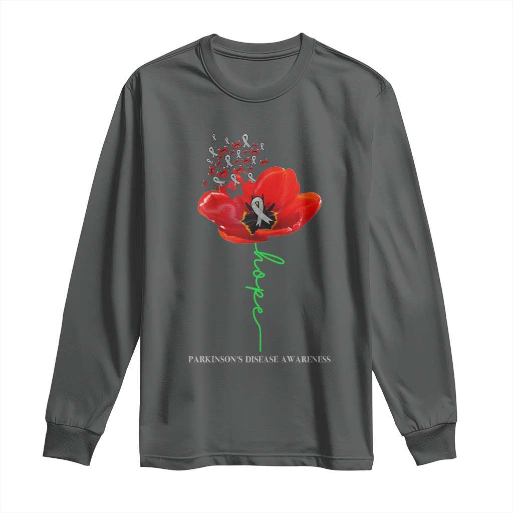 Parkinson's Support Long Sleeve Shirt Faith Hope Tulips Parkinsons Warrior