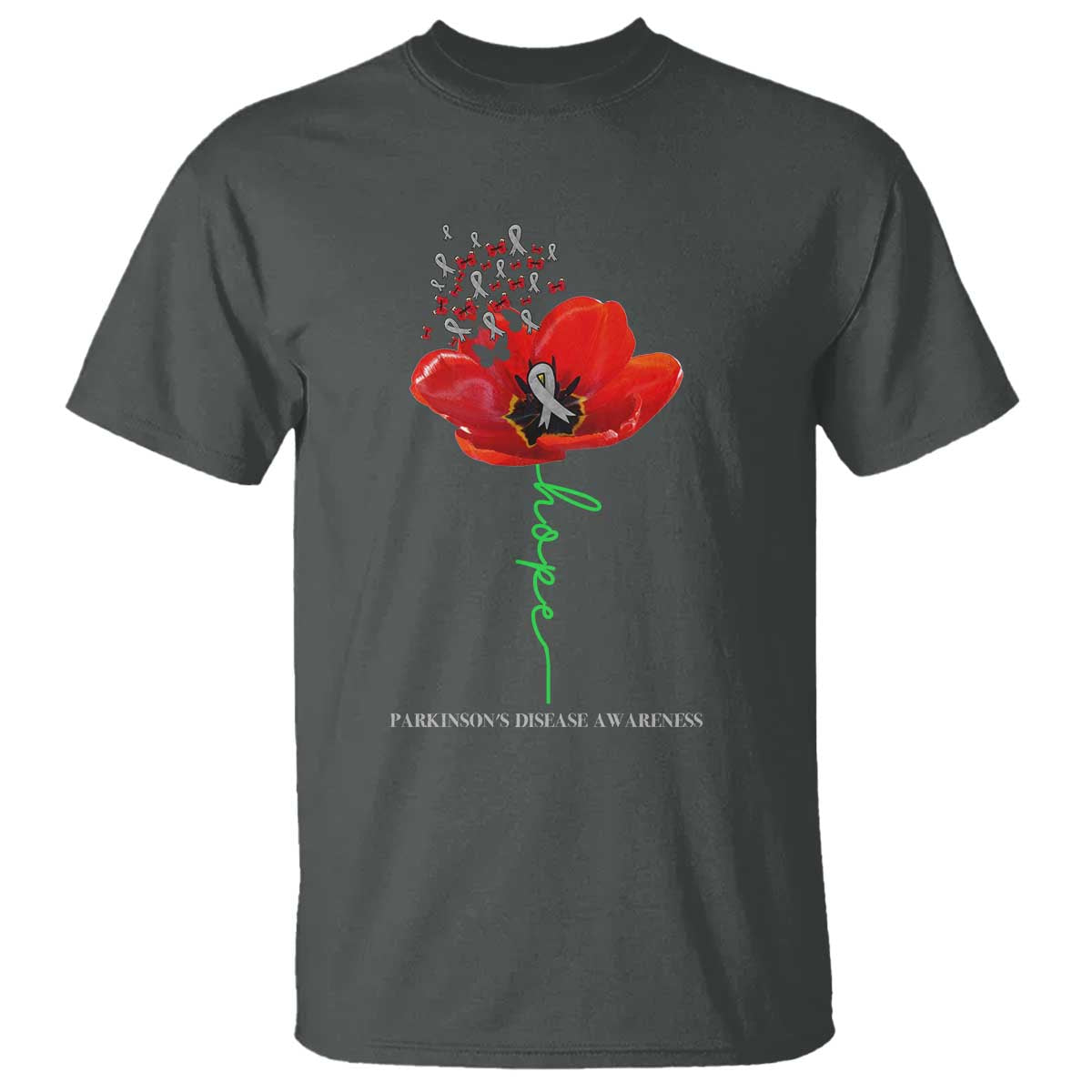 Parkinson's Support T Shirt Faith Hope Tulips Parkinsons Warrior