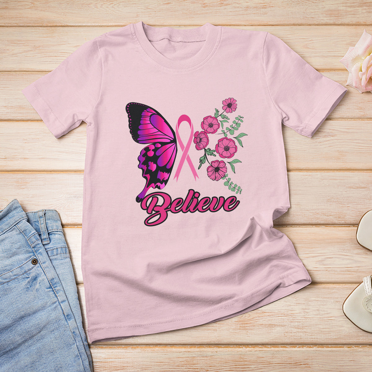breast-cancer-awareness-t-shirt-believe-butterfly-flower-pink-ribbon-support-squad